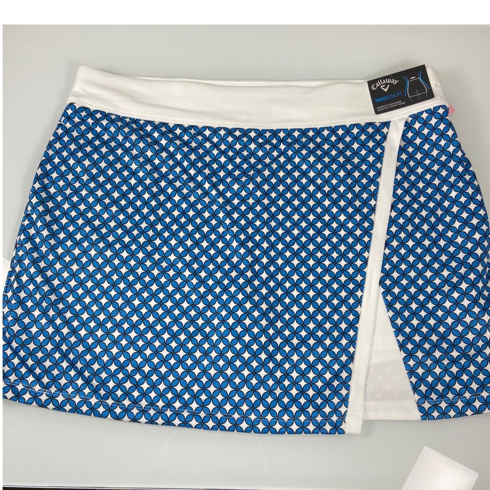 Callaway Golf Skort XL Blue Sea Star TrueSculpt Opti-Dri‎ Women's Skirt NEW Flaw
